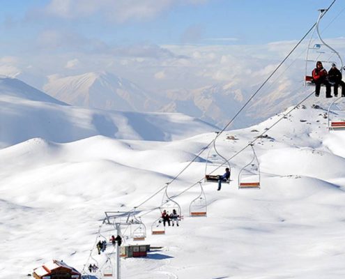 Tochal ski resort in Tehran iran