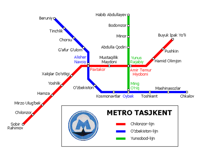 metro tashkent map