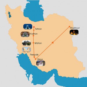 mapa turístico de Irán